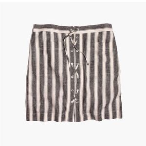 Madewell Striped Lace Up Skirt